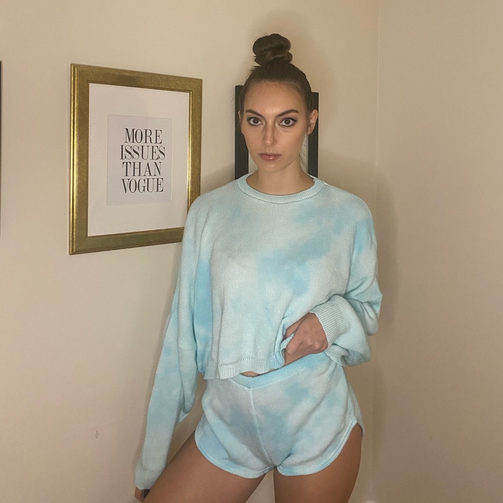 Sky Blue Tie-Dye Sweat Set